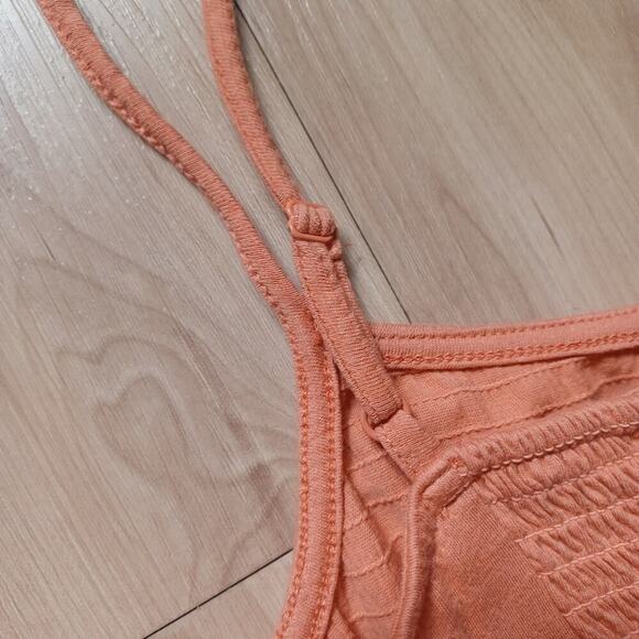 Roxy Beach Hangs Smocked Mini Dress Toasted Nut 90s GVC XS - Picture 11 of 16